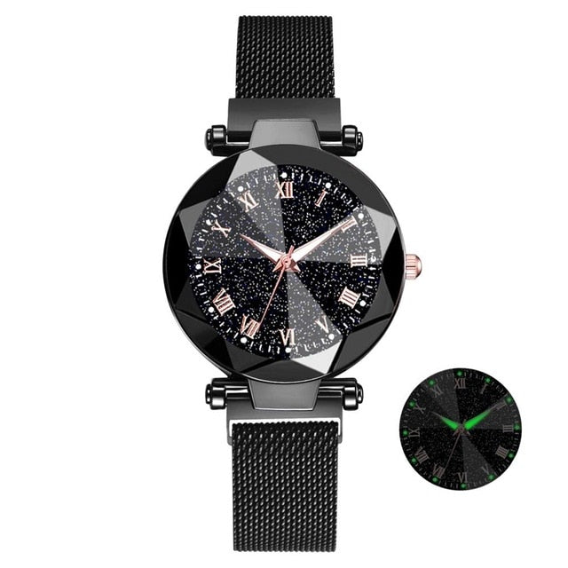 Luxury Starry Sky Stainless Steel Mesh Bracelet Watches For Women in 2019